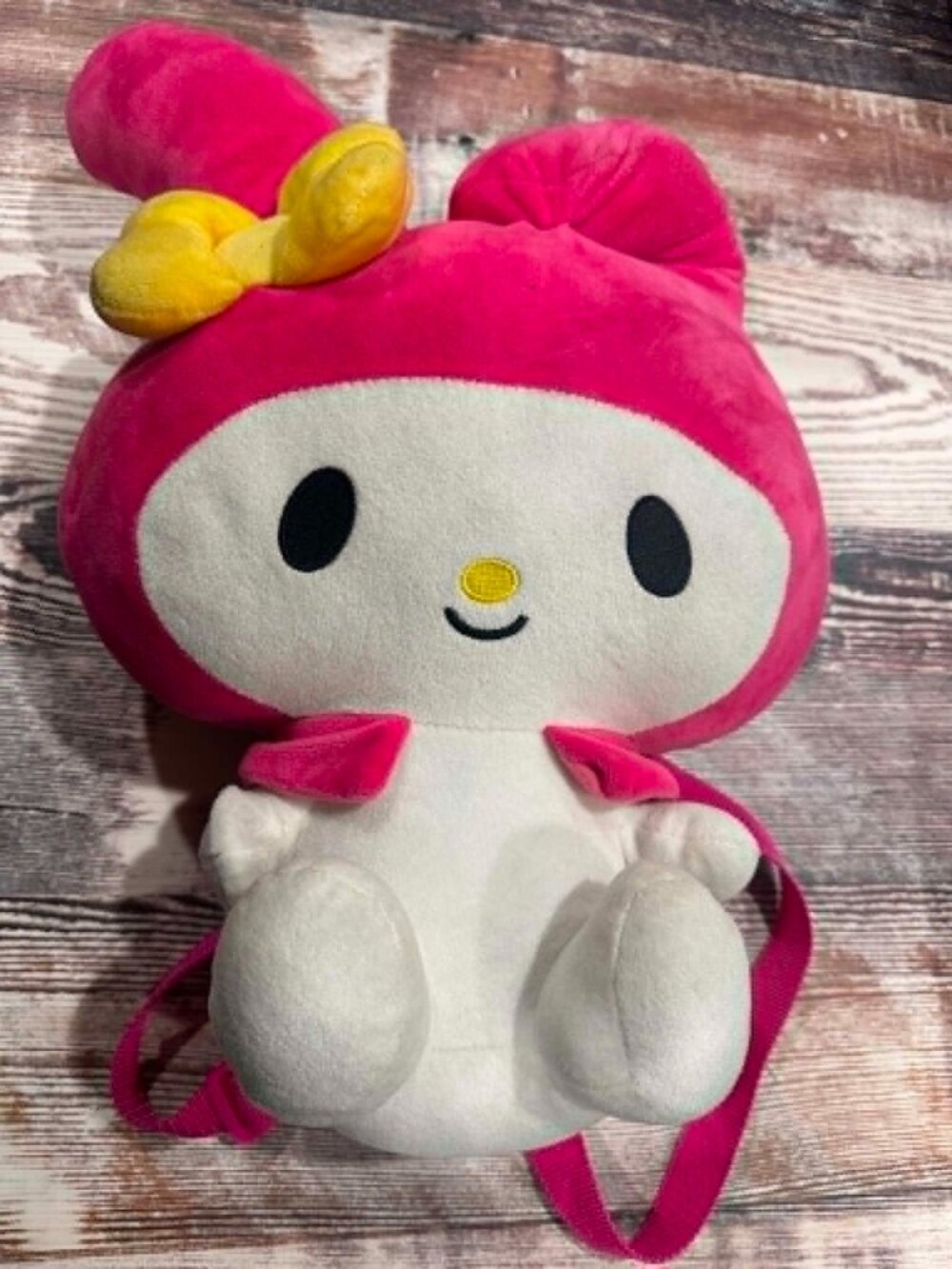Sanrio My Melody Plush Backpack Hello Kitty & Friends Pink Yellow Bow 16” Large